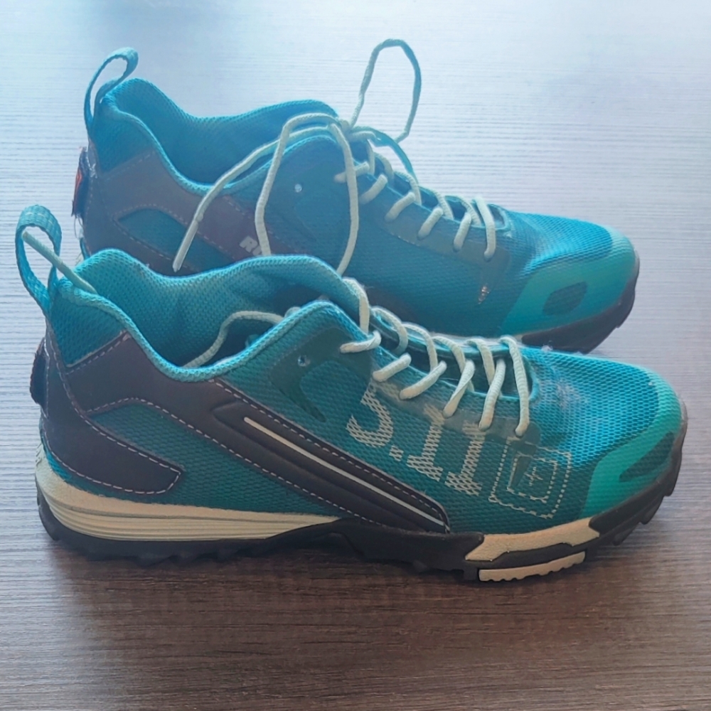Women's 5.11 hiking shoe. Size 5 teal and gray trim